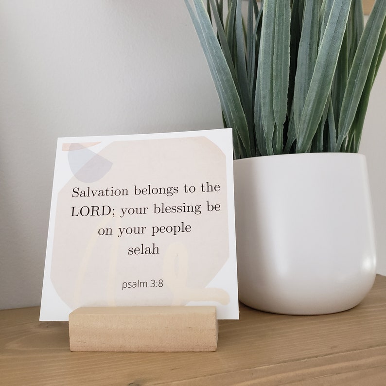 Or Office Scripture Memory Card Set With Stand In Blue Design For Christian Gifts Home Decor