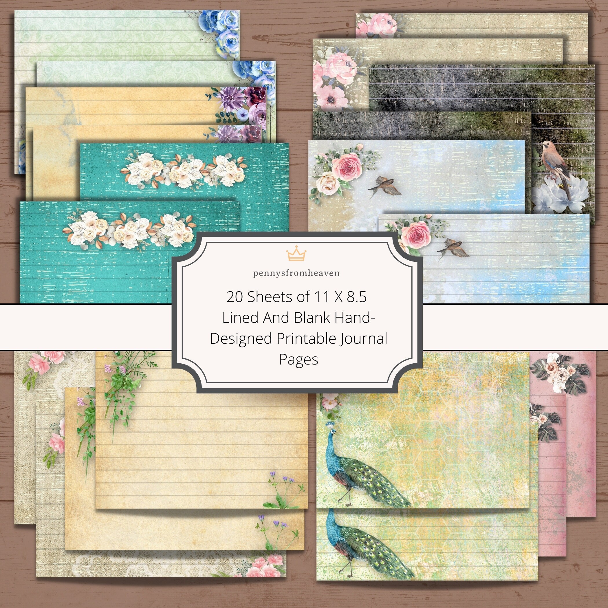 Lined and Blank Junk Journal Pages Printable Paper Book - Etsy