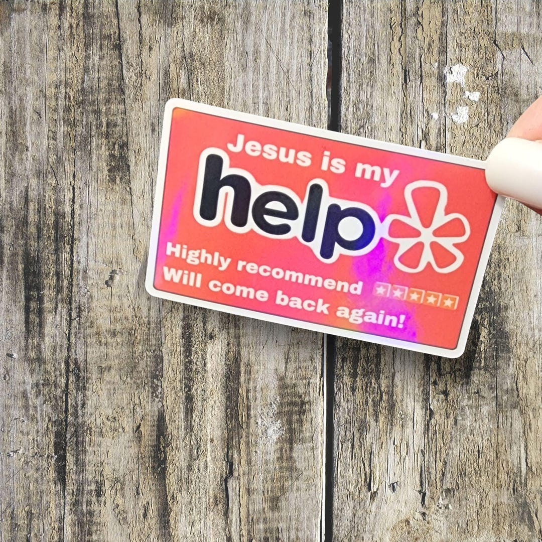 Christian Holographic Sticker, Jesus is My Help, Yelp Sticker - Etsy