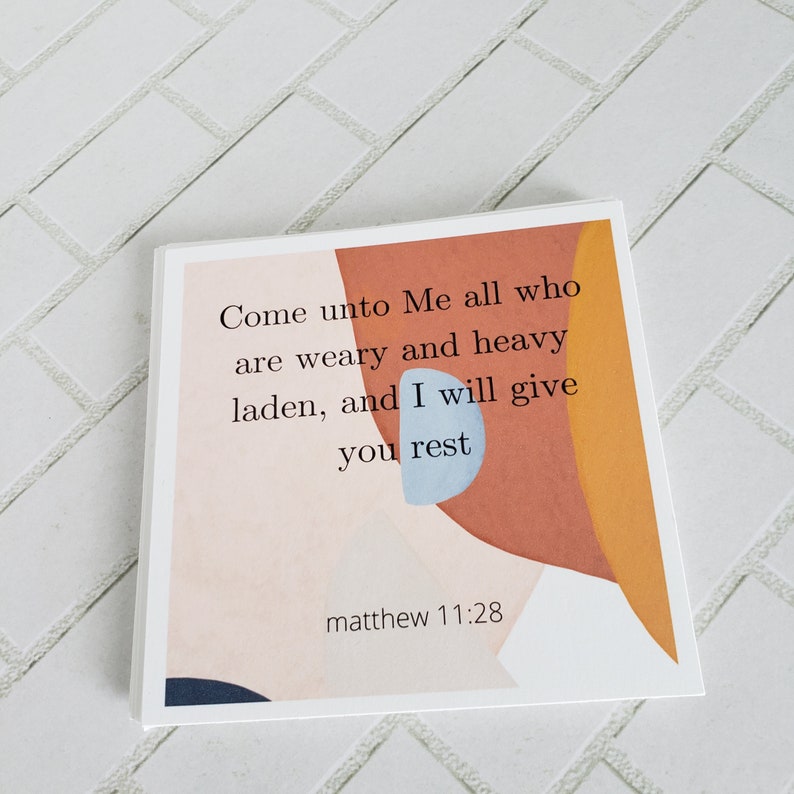 Or Office Scripture Memory Card Set With Stand In Blue Design For Christian Gifts Home Decor