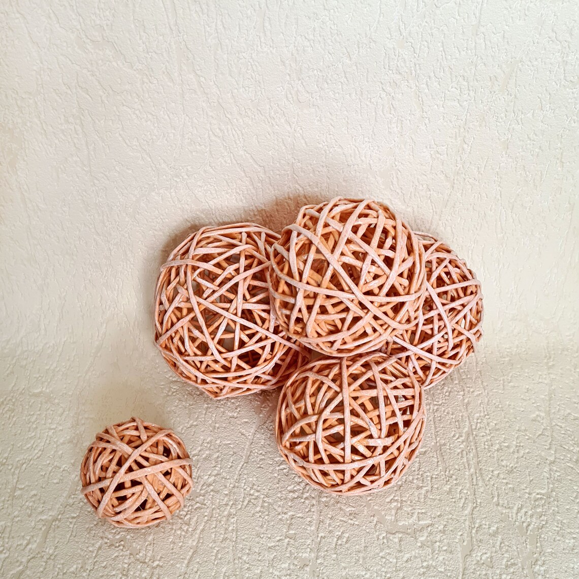 Wicker Decorative Balls Bowl fillers orbs 5 ps Etsy