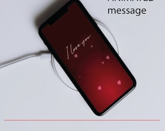 Cartão animado personalizado para o Dia dos Namorados: Mensagem romântica (download digital)