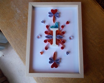 Cadre alphabet en quilling: Lettre I