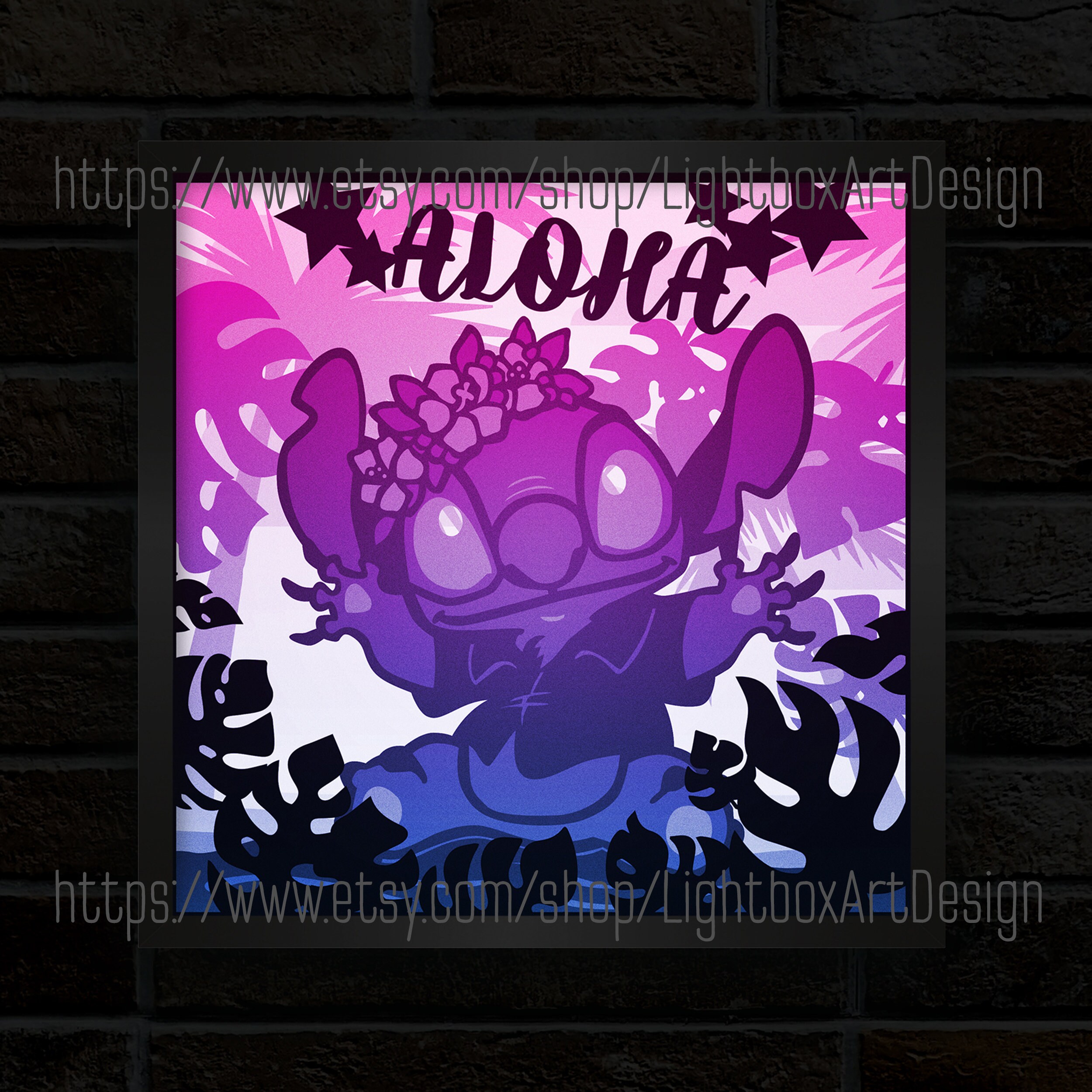 SVG Stitch Lightbox Vorlage Lightbox Papierschnitt 3D | Etsy