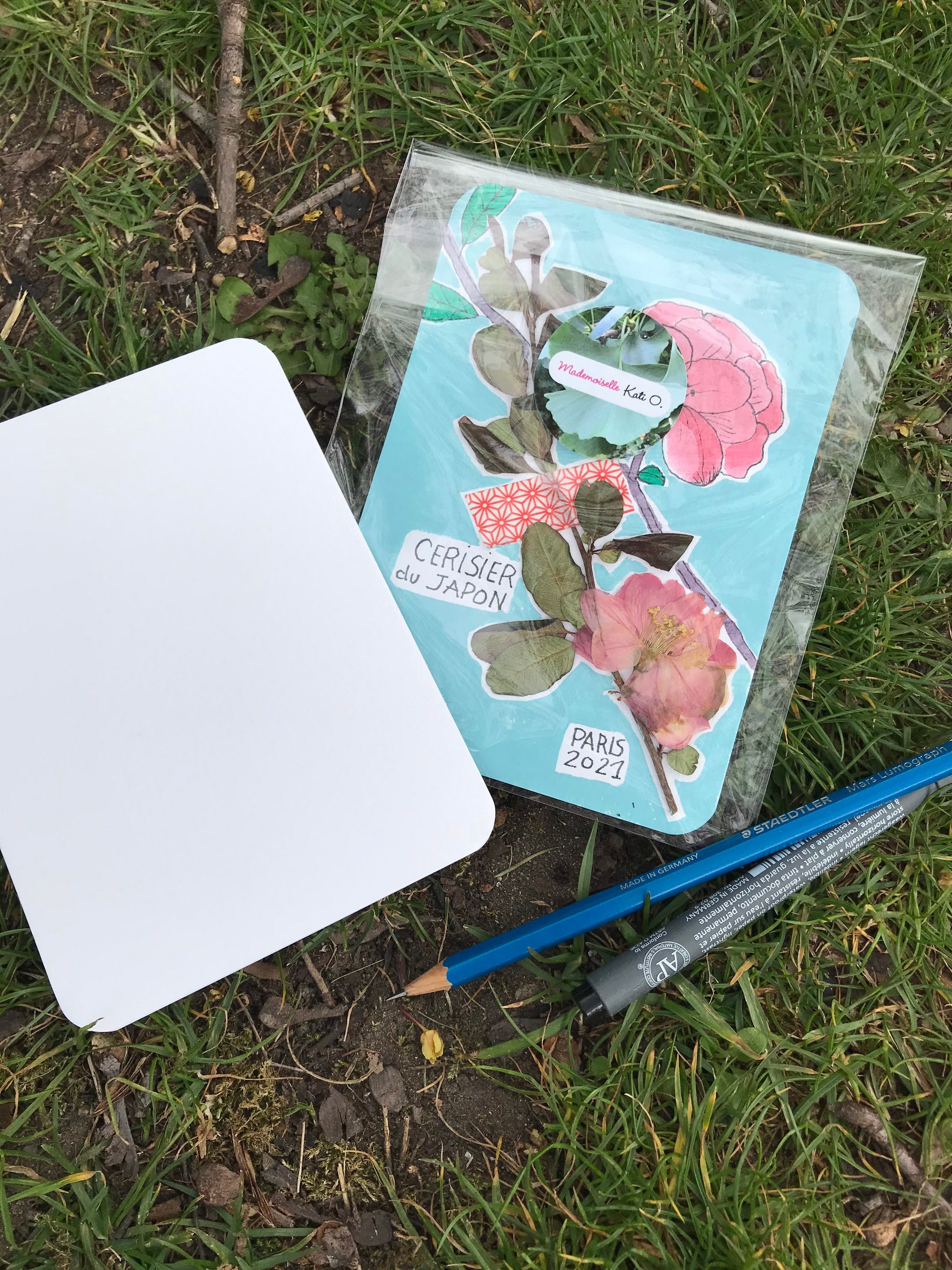 Kit Aquarelle et Botanique - 1 Illustration Originale Peinte à La Main + en Cadeau Carte Feutre Cray