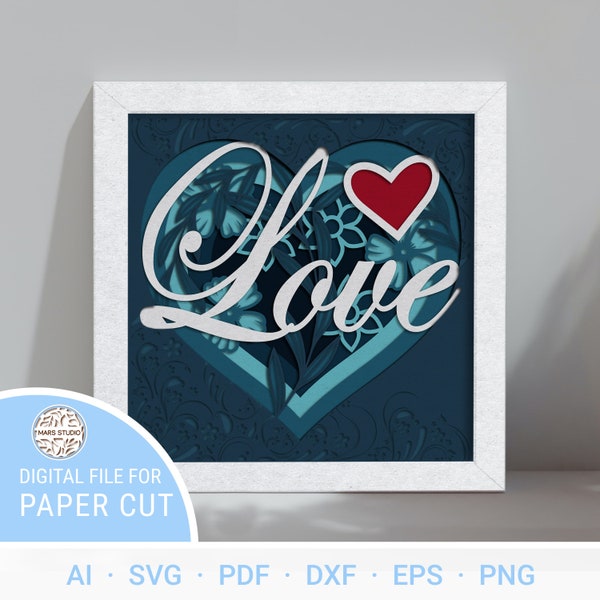 LOVE Svg File for Cricut Designs Shadow Box Svg and Shadow Box Light Kits, Destiny Light Box and Svg Cut File, 3D Svg File | #118 LOVE Svg File for Cricut Designs Shadow Box Svg and Shadow Box Light Kits, Destiny Light Box and Svg Cut File, 3D Svg File | #118