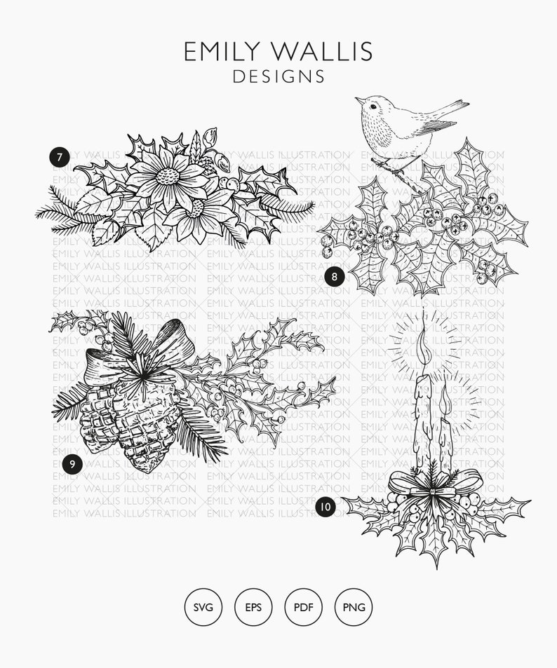 Download Christmas Clipart 10 X Holly Designs Commercial License Winter Clip Art Mistletoe Png Holly Border Svg Bells Clipart Bell Svg Robin Png Clip Art Art Collectibles Jewellerymilad Com