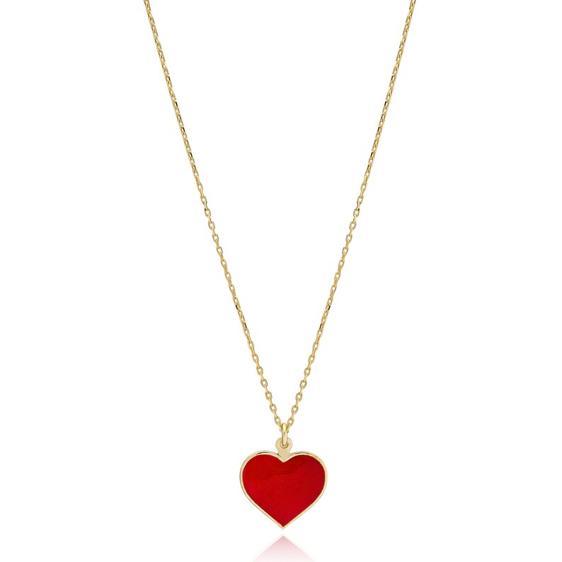 Enamel Heart Pendant Red Heart Pendant Silver Red Stone Heart Pendant 925 Sterling Silver Necklace Valentine/'s Day Gift