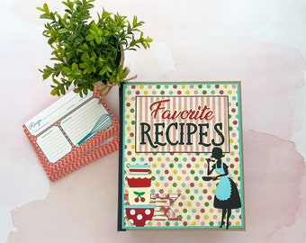 Retro Recipe Scrapbook, Recipe Mini Album, Recipe Folio, Recipe File, Recipe, Scrapbook