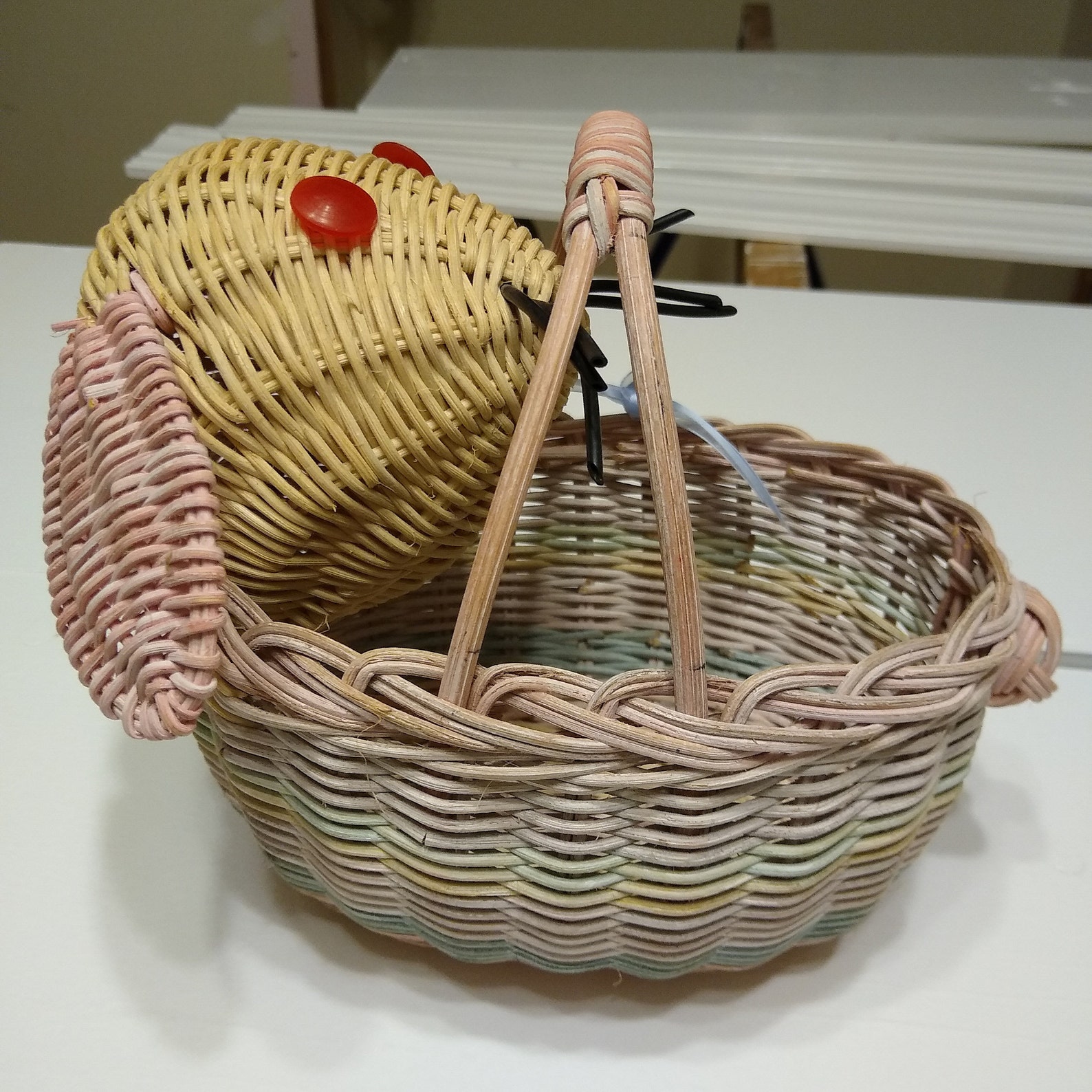 Canasta de Pascua de Conejo Conejito de Mimbre | Etsy