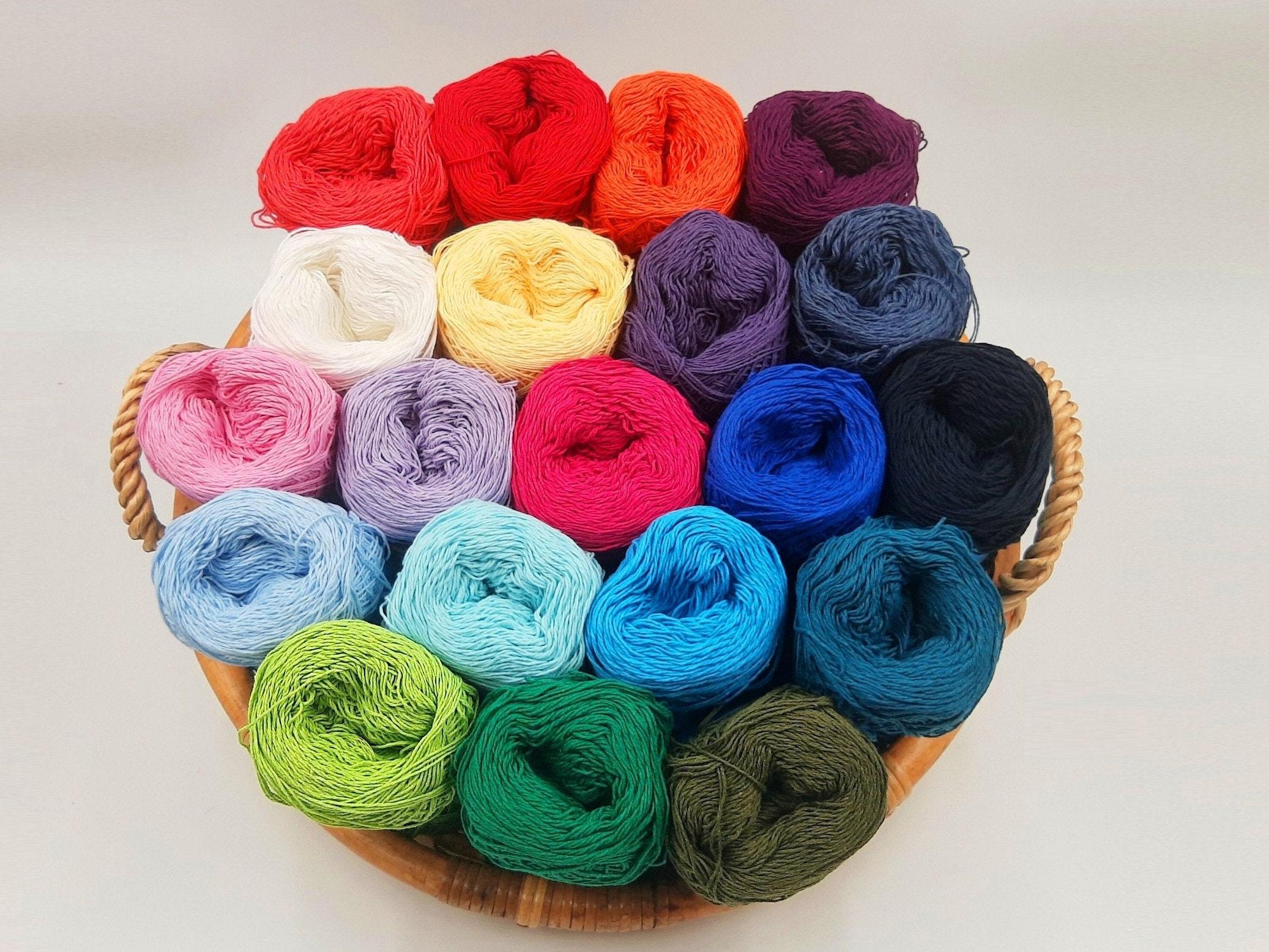 Bright Light Olive Green Cotton Rayon Lace/Fingering Boucle Knitting  Crochet Art Yarn