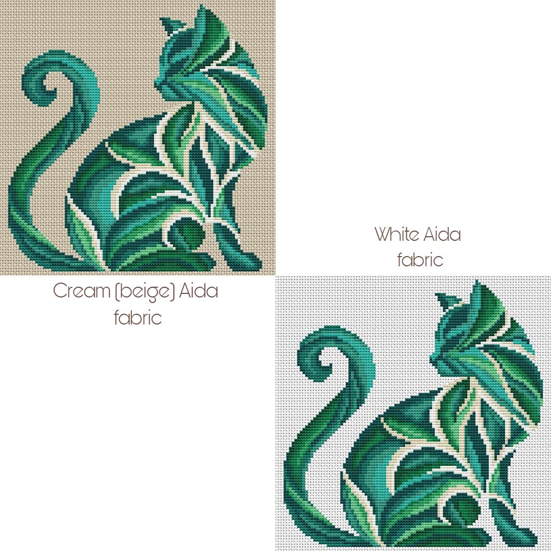 Abstract Cat Pattern Abstract Cat Cross Stitch Pattern Printed | Modern Animal Embroidery ...