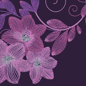 DIY bead embroidery craft kit Lily Flowers - embroidery art kit for wall decor