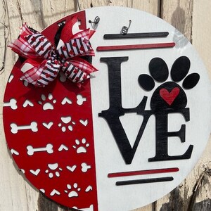 Appendiabiti per porta di San Valentino/Appendiabiti per cani/Cucciolo d&#39;amore