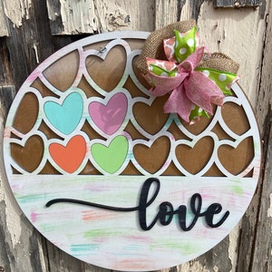 Valentines Door Hanger/ valentines home decor/ love door hanger