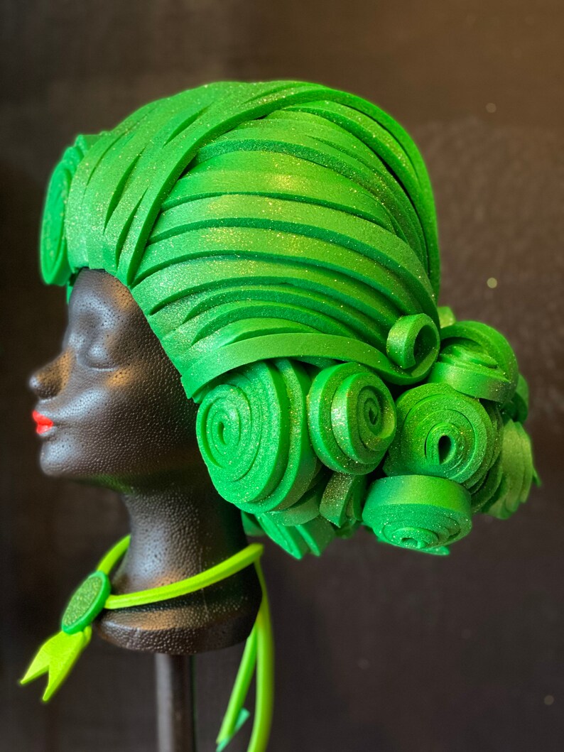Foam Wig / Headpiece GREEN ELEVATIONS ETSY100 Etsy