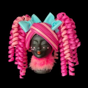 Foam wig  2-tails PINK