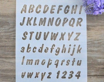 Alphabet Schablone, Schreibschrift Buchstaben Schablone, Bullet Journal Schablone - passend für A4 Journal - 10610-A