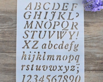 Alphabet Schablone, Schreibschrift Buchstaben Schablone, Bullet Journal Schablone - passend für A4 Journal - 10110-A