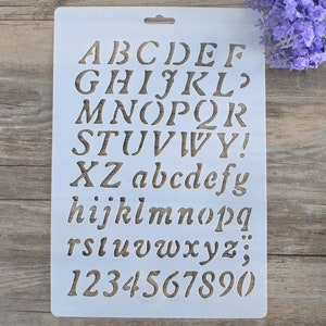 Plantilla de alfabeto, plantilla de letras de guión, plantilla de planificador de plantillas de letras de guión, plantilla de diario de balas - se adapta al diario A4 - 10110-A