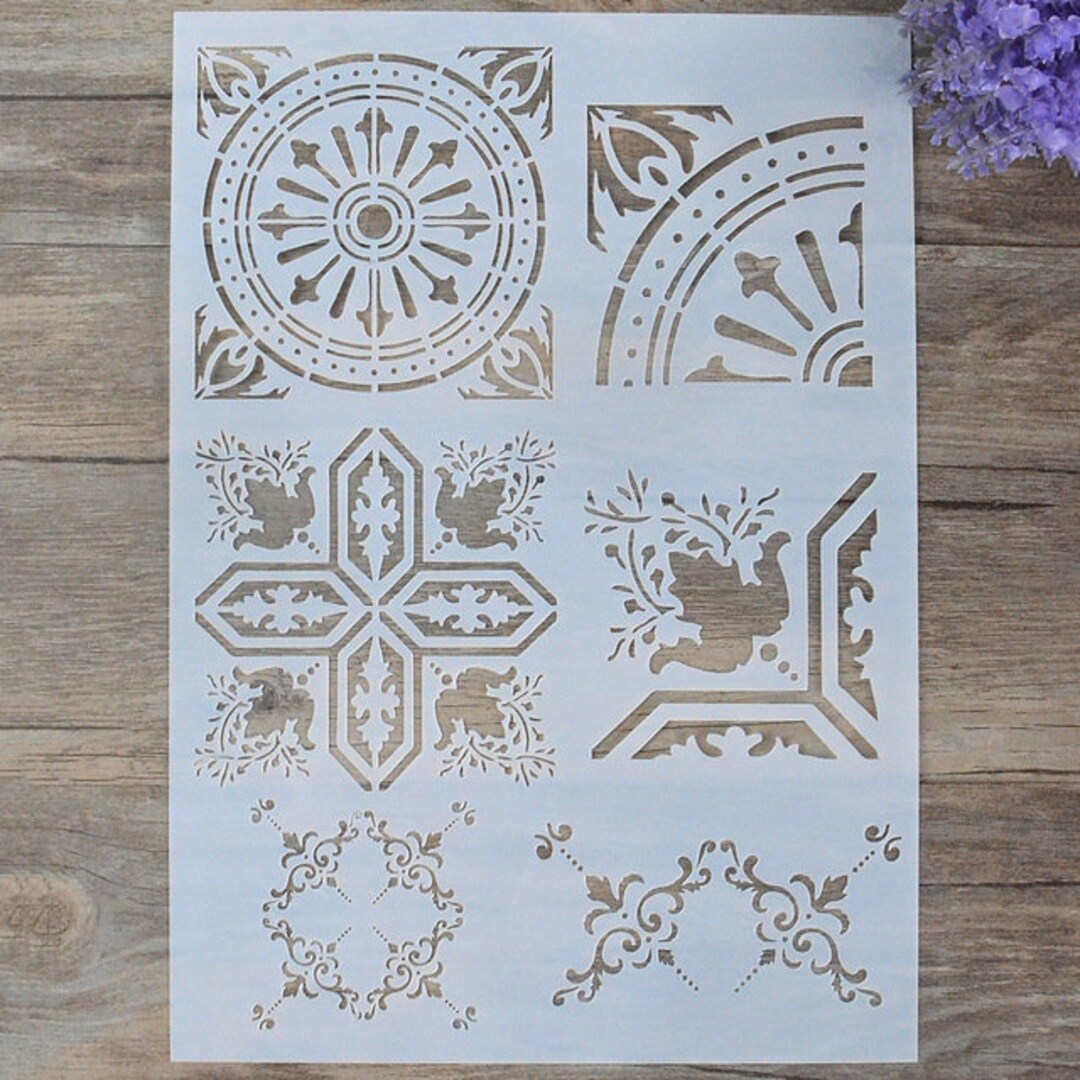 DIY Scrapbooking Stencils &amp; Templates, Bullet Journal Stencil Mandala ...