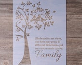Family Tree Stencil Decor Painting Stencil Scrapbooking | Etsy