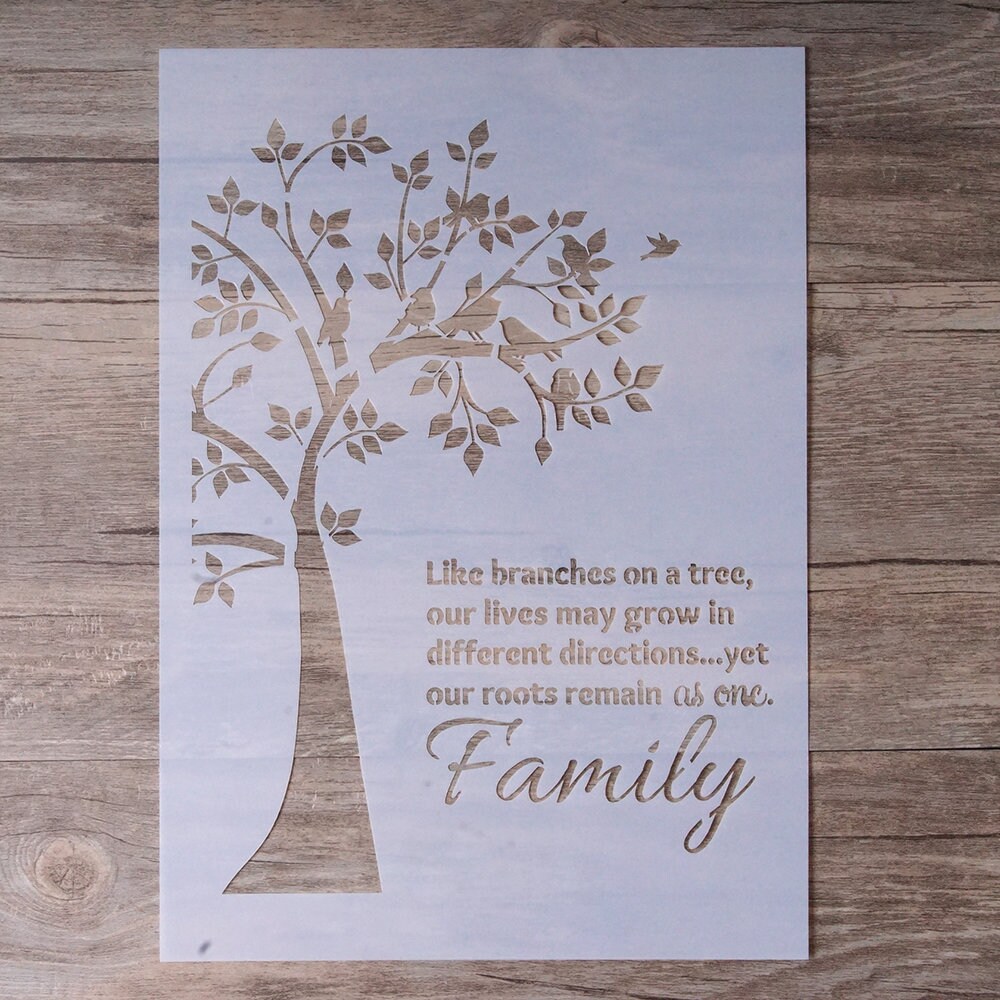 Family Tree Stencil Decor Painting Stencil Scrapbooking - Etsy UK
