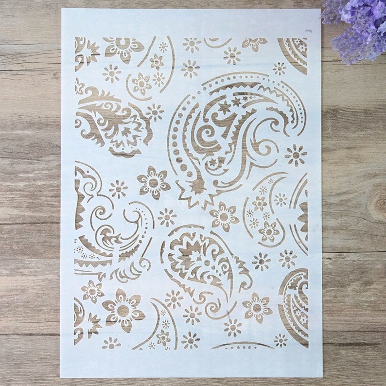 Paisley Stencil Stencil for Wall Craft Stencil Paisley Etsy UK
