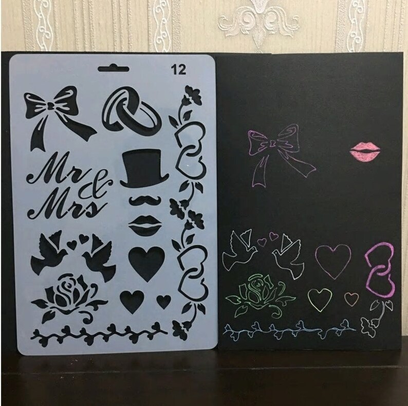 Wedding Stencil DIY Decor Stencil Wedding Tempalte Etsy