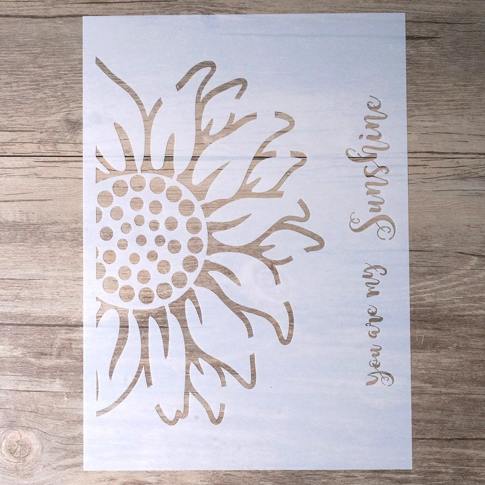 Flower Stencil Bundle, Sunflower Stencil, Daisy Stencil, Hibiscus