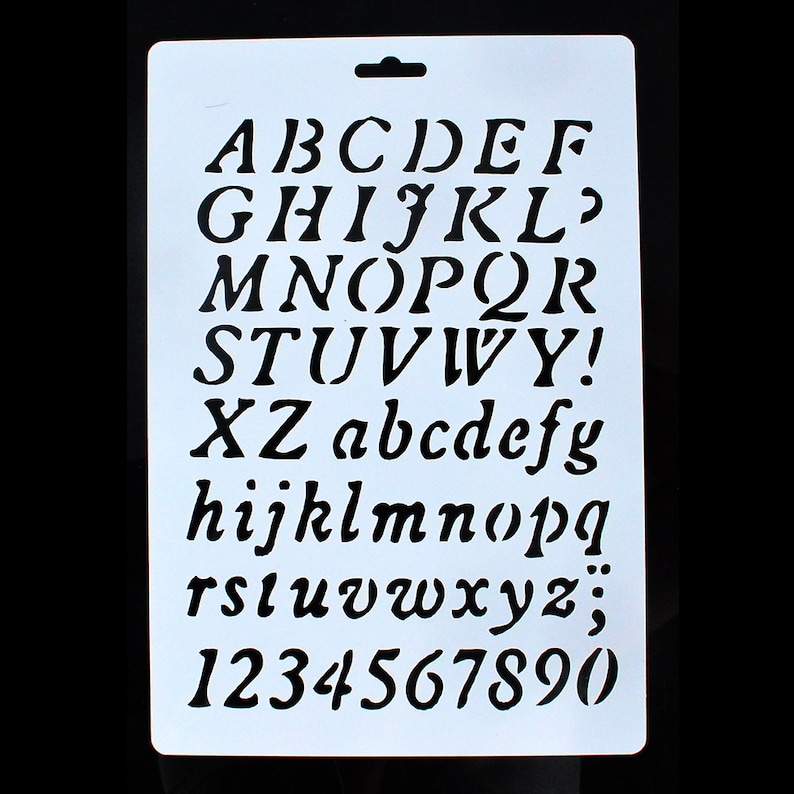 Alphabet Stencil Script Letter Stencil Script Letter Stencil Etsy