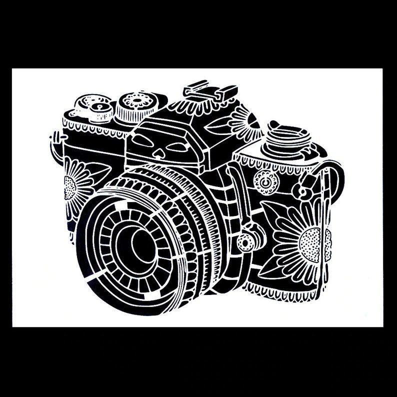 Camera Mandala Stencil Craft Stencil Stencil for Wall DIY Etsy