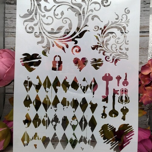 DIY Scrapbooking Wall Stencil Nature Planner Stencil Etsy