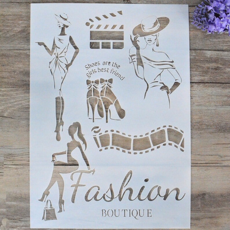 Style Stencil Girl Stencil DIY Scrapbooking Wall Stencil Etsy