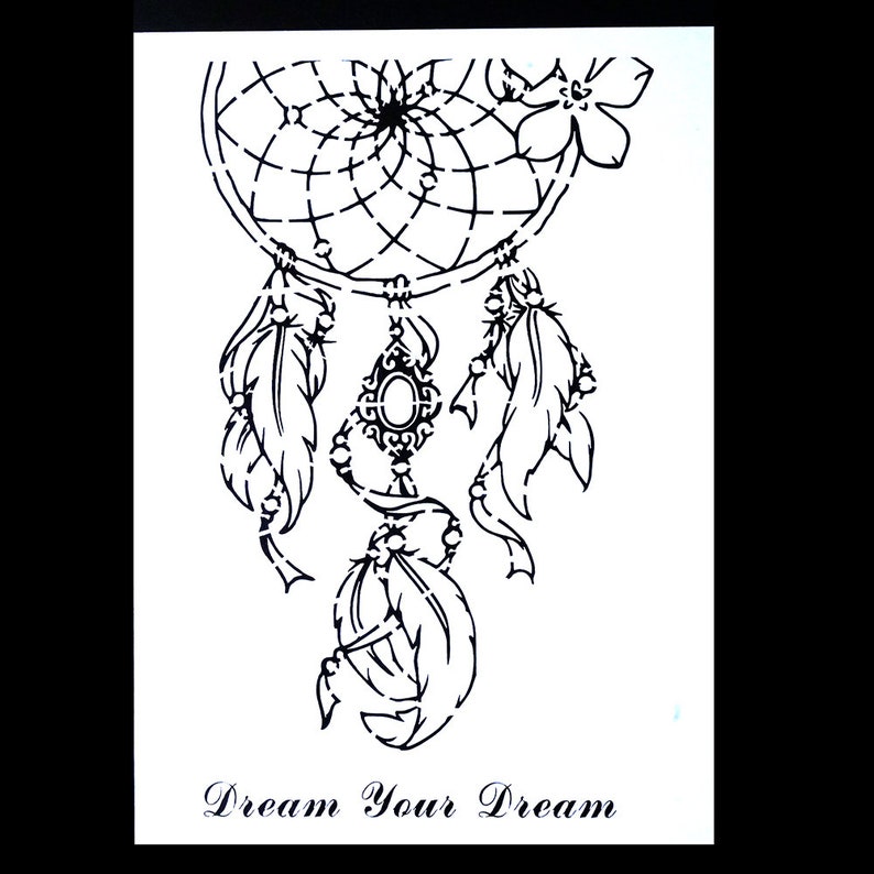Dreamcatcher Stencil For Wall Painting Dreamcatcher Template | Etsy