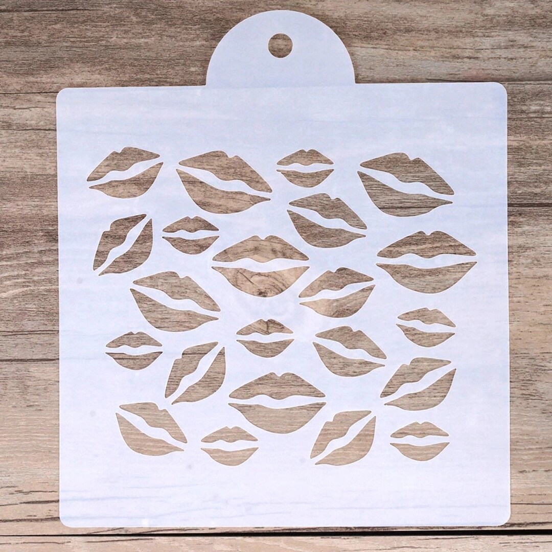 Layering Lip Background Stencil for Painting, Scrapbooking Stamping ...