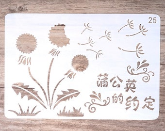 Löwenzahn Schablonen Wandschablonen, Löwenzahn-Schablone, Blumen-Schablonen (19410-A)
