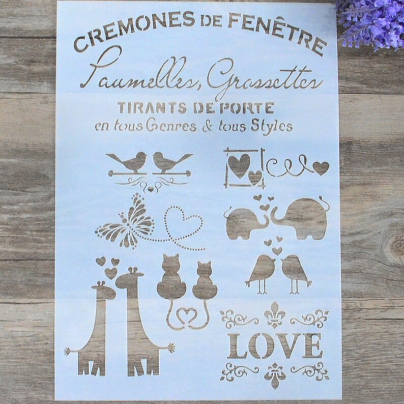 Cute Stencil Love Stencil Scrapbooking Stencil DIY Etsy