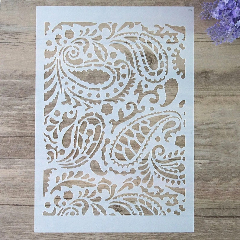 Paisley Stencil For Wall Painting Diy Decor Craft Sbooking 18110