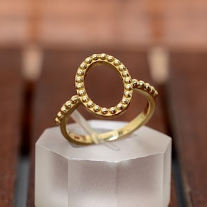 18k Gold Filled Boho Style Ring,Dot Golden Ring,Gothic Style Ring,Dot Dainty Gold Filled Ring,Detailed Gold Ring,Oval Ring.