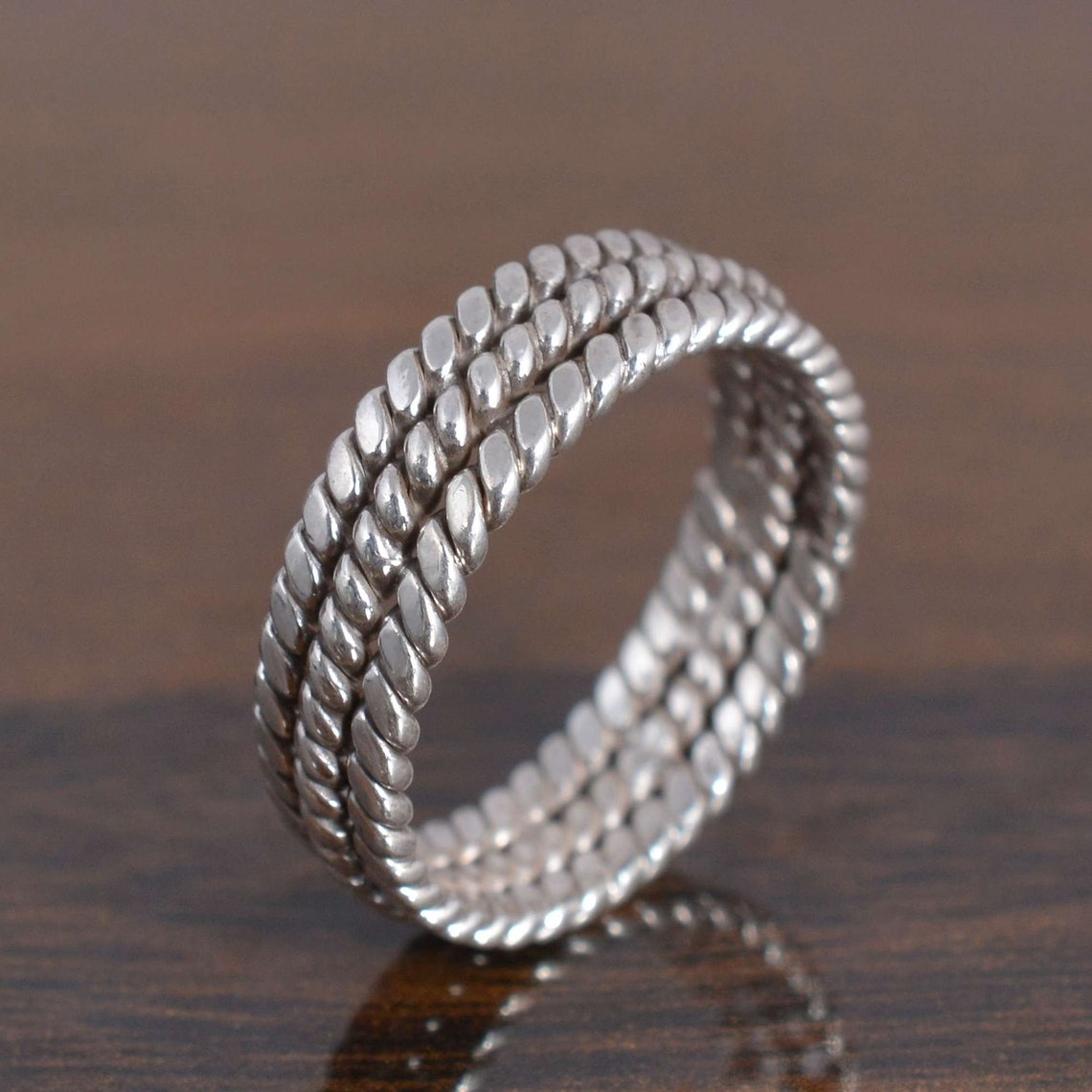 Triple Band Silver Ringplain Silver Ring925 Sterling Silver Etsy