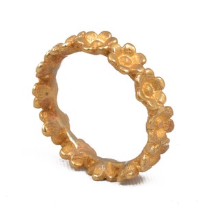 18k Gold Flower Ring, Gold Ring, Flower Ring,Carved Plant Ring, Wreath Ring, Gift For Her, Gold filled Ring,  Floral Ring, Handmade Jewelry,