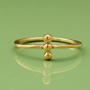 Gold Dot Ring - Minimalist Stacking Ring - Dainty Dot Ring - Gold Beaded Ring - Gift for Her - Pinky ring