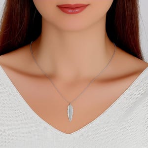 Sterling Silver Feather Pendant Necklace | Detailed Boho Charm | Symbolic Spirit Animal Jewelry | Gift For Her | Dainty Pendant