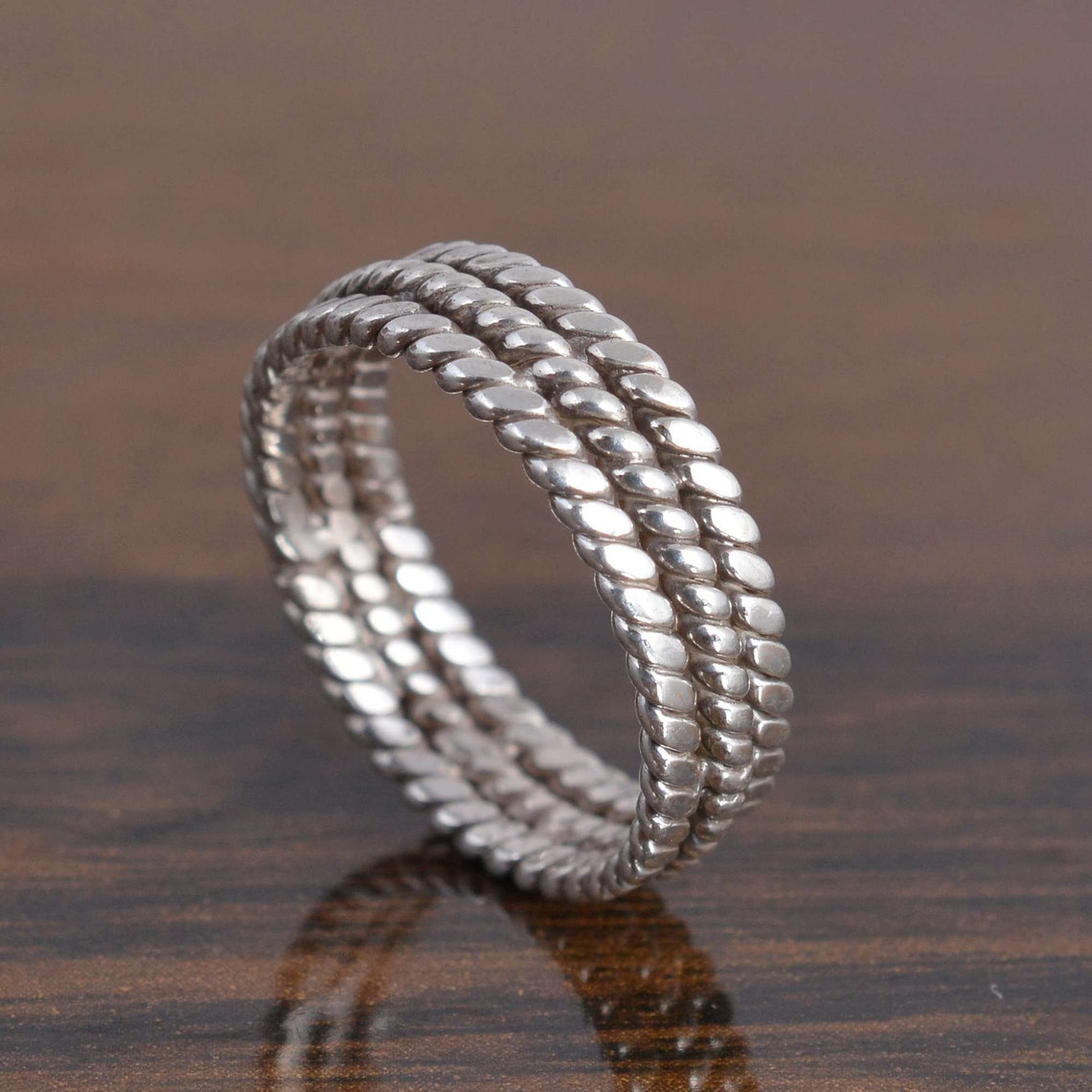 Triple Band Silver Ringplain Silver Ring925 Sterling Silver Etsy