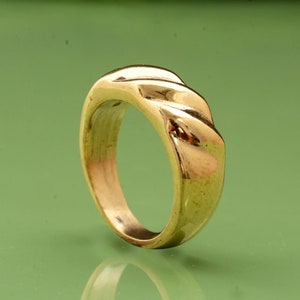 18K Gold Filled Twisted Dome Ring,Croissant Ring,Stackable Ring,Gold Thick Band Ring,Rope Ring,Signet Ring | Ring for Women,twisted ring