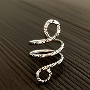 Spiral Thumb Splint Ring, Silver Ring for Arthritis, Hypermobility, Ehlers Danlos Syndrome (EDS), Swan Neck Deformity, Handcrafted Joint