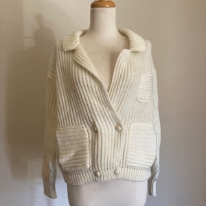 Vintage Cream Sweater; Vintage  Cardigan; Sterling Harris Sweater