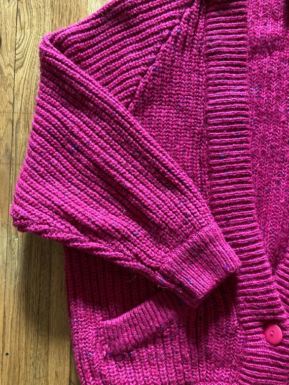 Chunky Knit Pink Cardigan; Vintage Cardigan; Pink… - image 2