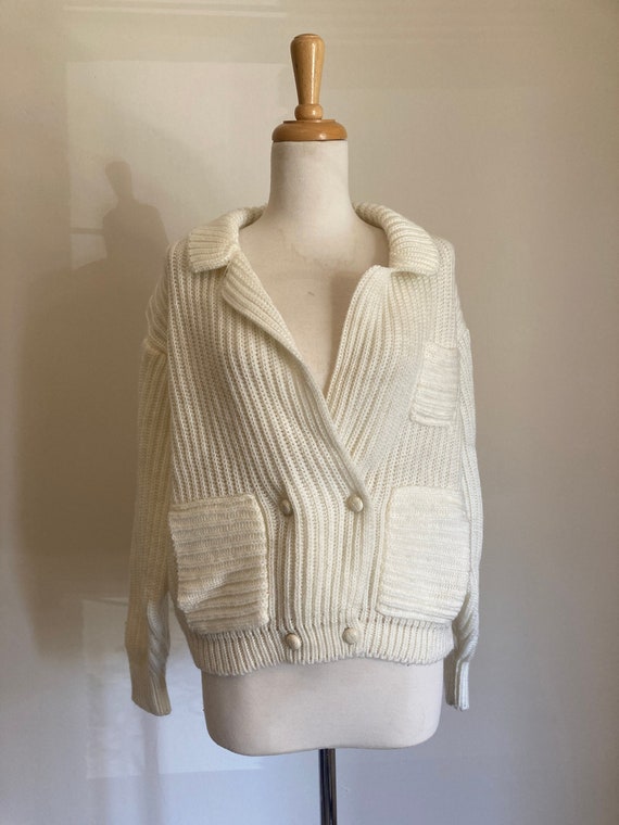 Vintage Cream Sweater; Vintage  Cardigan; Sterlin… - image 1